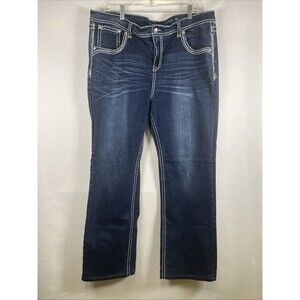 Grace in LA Jeans Women's Size 22 Plus Size P-Straight Embellished Pockets EUC